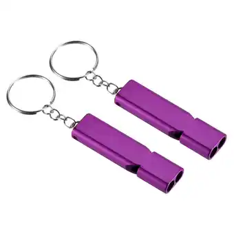 Walmart Unique Bargains Survival Whistle Double Tubes Whistles Super Loud Purple offer