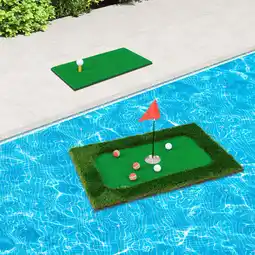 Walmart Costway Rectangular Floating Golf Green for Pool Includes Golf Hitting Mat 6 Golf Balls offer