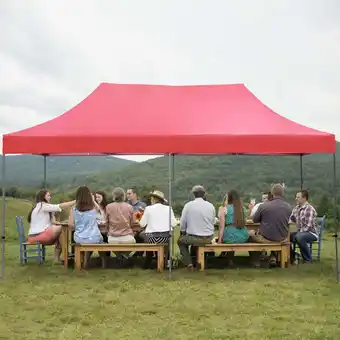Walmart Ainfox 10 x 20 ft Pop up Outdoor Canopy Tent,Portable Shade Instant Folding Gazebo Tent,Red offer