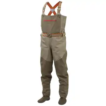 Walmart Bassdash Men's Fishing Wader, Waterproof Breathable Chest Waders, Stocking Foot, Lightweight, Tan offer
