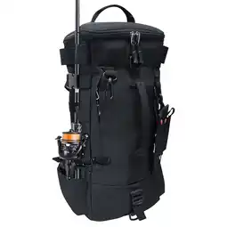 Walmart AGOPLEE Fishing Backpack, Tackle Sling Bag with Rod Holder, Black, Unisex offer