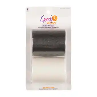 Walmart Goody Sport Athletic Hair Wrap - 2 Ct, Black & White, Tear-and-Wear Pre-Wrap Sweatband offer