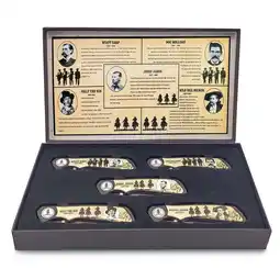 Walmart Collections Etc Set of 5 Cowboy Legends of the West Knives with Gift Box offer