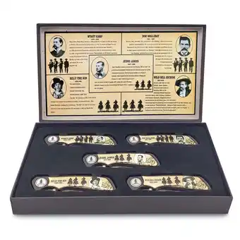 Walmart Collections Etc Set of 5 Cowboy Legends of the West Knives with Gift Box offer