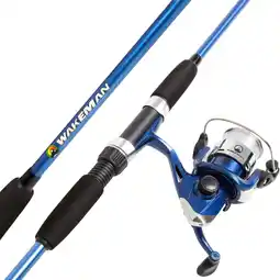 Walmart Wakeman Swarm Series Fishing Spinning Rod and Reel Combo (Blue) offer
