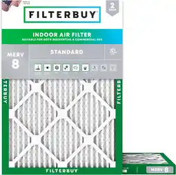 Walmart Filterbuy 21x27x1 MERV 8 Dust Defense, Pleated HVAC AC Furnace Air Filters (2-Pack) offer