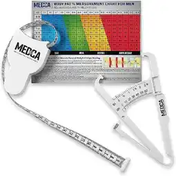 Walmart MEDca Body Fat Caliper and Measuring Tape Set with 3 Items, White, 1 Pack offer