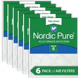 Walmart 14x20x1 MERV 6 Poly Green AC Furnace Air Filter 6 Pack - Captures Dust/Pollen offer