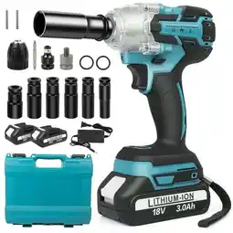 Walmart Huajiang Tech 650W 18V, 1/2 Cordless Impact Wrench 3Ah, 3200 RPM offer