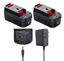 Walmart 2 Pack 3700mAh 18V Ni-CD Battery with 9.6V-18V Battery Charger for Black & Decker Power Tools HPB18 offer