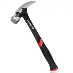 Walmart STARWORK 20 oz Hammer with Comfort Grip, Nailing Hammer Steel Head Steel Handle, AntiVibe, Rip Claw offer