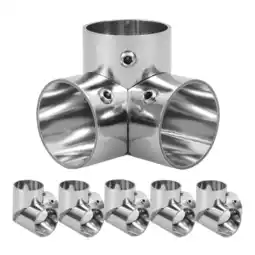 Walmart BERTDOMD 6 Pcs Pipe Connectors 3 Way Pipe Clamps Fence Clamps End Pipe Clamps Canopy Fittings offer