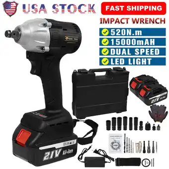 Walmart Cordless Electric Impact Wrench Gun 1/2'' High Power Driver with Li-ion Battery offer