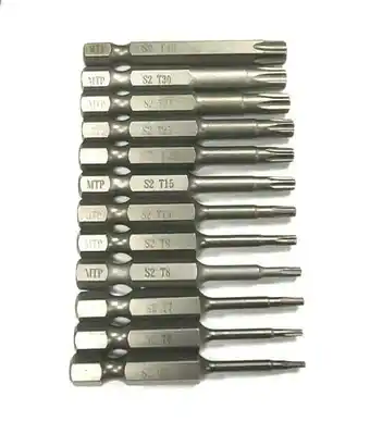 Walmart 12 pcs Torx STAR Screwdriver 2 Bit 12PCS 1/4 Hex Shank S2 steel T5-T40 Star 6 point offer