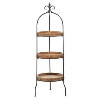 Walmart DecMode 17 x 51 Brown Metal Arched 3-Tier Shelving Unit with Scroll Top, 1-Piece offer