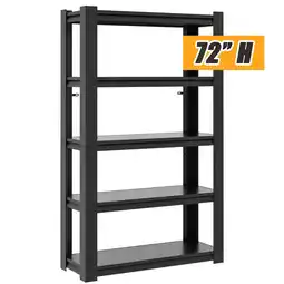 Walmart IKIMI 5-Tier Metal Storage Shelves for Garage, 16 D*36 W*72 H, Black, Assembly Required offer