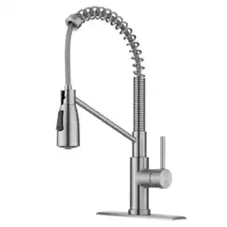 Walmart KRAUS Commercial Style Single Handle Pull-Down Kitchen Faucet in Spot-Free Stainless Steel offer