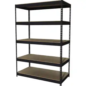 Walmart Lorell Rust Resistant Riveted Steel Shelving, Black offer