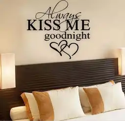 Walmart New Always Kiss Me Goodnight Home Decor Wall Sticker Decal Bedroom Art Mural Funny Home Decoration offer