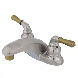 Walmart Kingston Brass KB629LP 4 in. Centerset Bathroom Faucet, Brushed Nickel/Polished Brass offer