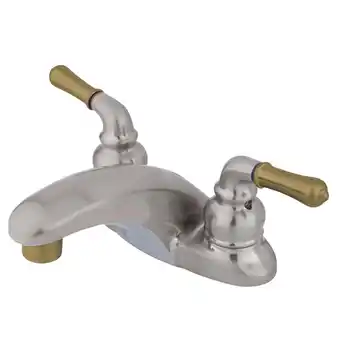 Walmart Kingston Brass KB629LP 4 in. Centerset Bathroom Faucet, Brushed Nickel/Polished Brass offer