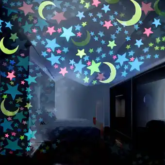 Walmart lulshou Room Decor ,100PC Kids Bedroom Fluorescent In The Dark Wall Stickers on Clearance offer