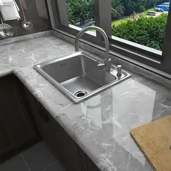Walmart Marble Self Adhesive Wall Sticker Waterproof Paper Kitchen Decorative Film Home offer