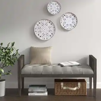 Walmart Distressed White Floral 3-piece Carved Wood Wall Decor Set offer