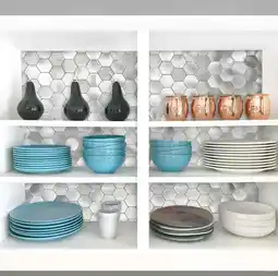 Walmart DIP Sliver Hexagon 12 x 12 Self-Adhesive PVC Aluminum Tile Backsplash (10 Pack) offer