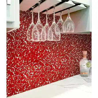 Walmart Apollo Tile 5 pack 11.8-in x 11.8-in Red Matte Finished Pebble Glass Mosaic Tile (4.83 Sq ft/case) offer
