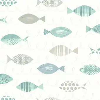 Walmart Chesapeake Key Teal Sea Fish Prepasted Non Woven Blend Wallpaper, 20.5-in by 33-ft, 56.4 sq. ft offer