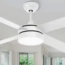 Walmart DWVO 48in Ceiling Fans with Light and Remote, Dimmable Fanlight for Indoor Outdoor, 4 Blades - White offer