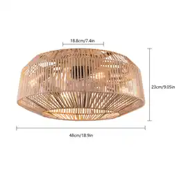 Walmart Rattan LED Chandelier 18.5 Bladeless Caged Ceiling Fan Light +6 Speeds & Remote offer