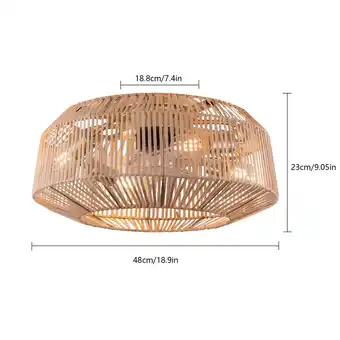 Walmart Rattan LED Chandelier 18.5 Bladeless Caged Ceiling Fan Light +6 Speeds & Remote offer