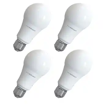Walmart Viribright 100-Watt Equivalent A19 E26 General Purpose LED Light Bulb , 6500K Daylight (4-Pack) offer