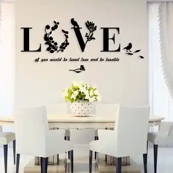 Walmart Home Decor Stylish Removable 3D Leaf Love Wall Sticker Art Decals Bedroom Decor offer
