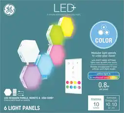 Walmart GE LED+ Color Changing Light Panels, Syncs with Music, Remote Included, 6pk offer