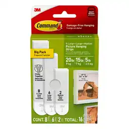 Walmart Command Picture Hangers Variety Pack, Damage-Free Hanging, 16 Pairs offer
