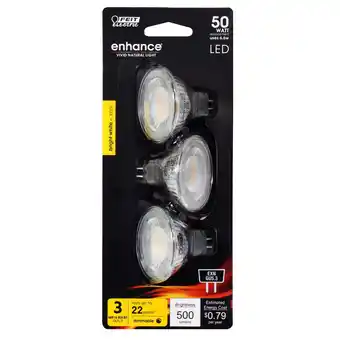 Walmart FEIT ELECTRIC BP/EXN/930CA/3 Feit, 3 Pack, 6.6W, Soft White, MR16, LED, 50W Equivalent Bulb offer