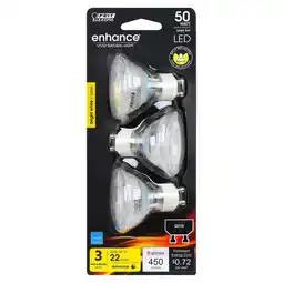 Walmart 1 Pc, Feit Enhance Mr16 Gu10 Led Bulb Bright White 50 Watt Equivalence 3 Pk offer