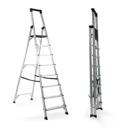 Walmart Walsport 8-Foot Aluminum Step Ladder, 8-Foot x 330 lb, Anti-Slip and Wide Pedal offer