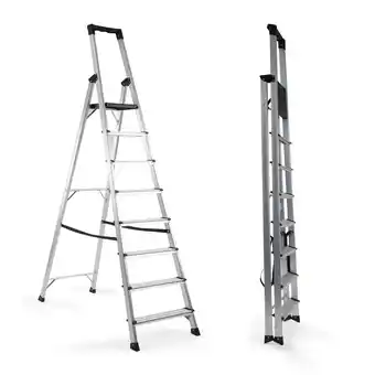 Walmart Walsport 8-Foot Aluminum Step Ladder, 8-Foot x 330 lb, Anti-Slip and Wide Pedal offer
