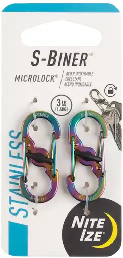Walmart Nite Ize 2-Pack S-Biner MicroLock Stainless Steel Carabiner - Spectrum offer