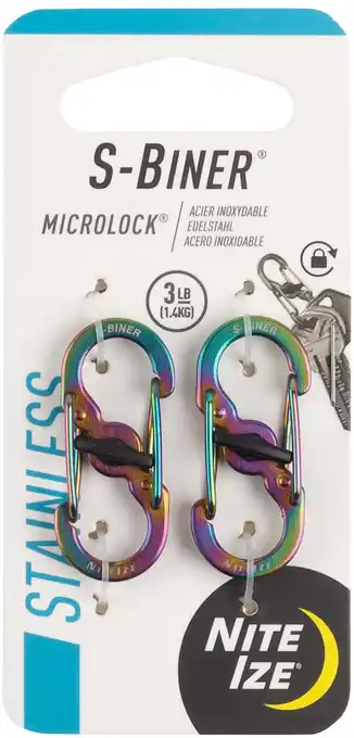 Walmart Nite Ize 2-Pack S-Biner MicroLock Stainless Steel Carabiner - Spectrum offer