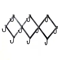 Walmart Kings County Tools Forged Iron Accordion Wall Hanger with 10 Hooks (Black) offer