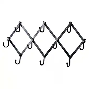 Walmart Kings County Tools Forged Iron Accordion Wall Hanger with 10 Hooks (Black) offer