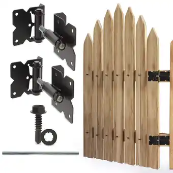 Walmart 7Penn Self Closing Gate Hinge 2pk - Adjustable Black Swing Auto Door Closer offer