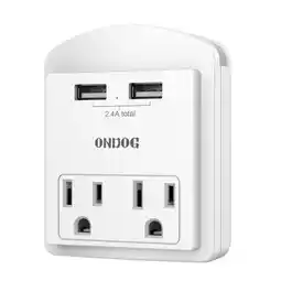 Walmart USB Wall Outlet Adapter - 2 Outlets and 2 USB Ports, Surge Protector-Free, Cruise Essentials, White offer