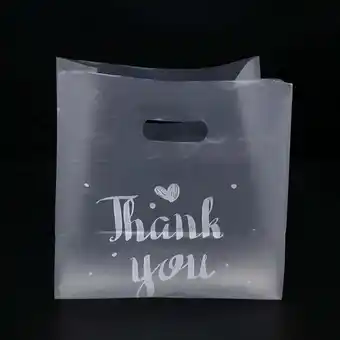 Walmart 50 Pcs Thank You Plastic Gift Bag Shopping with Handle Christmas Wedding Candy Cake Small offer