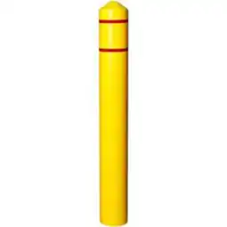 Walmart Eagle Manufacturing 1736YRS Smooth Bollard Post Sleeve with Reflective Red Strips, 6 in. - Yellow offer